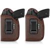 2 PACK IWB Holster with Laser Sight, Concealed Carry Gun Holster for Women/Men, ECO Leather Concealment Inside Waistband Holsters with Metal Clip Fits Most Midsize & Compact 9/40/45 & Laser Attachment view 1