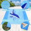 BREENHILL Whale Kids Beach Mat Water Resistant Sandproof Beach Blanket 83"x79" Lightweight Portable Polyester Picnic Blankets with 4 Corner Pockets view 2