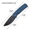 Petrified fish PFP01 Beluga 3.62" K110 Steel Blade Pocket Folding Knife view 2