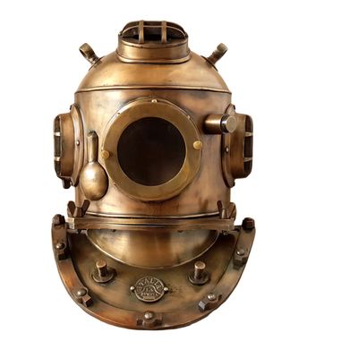 Gold Antique Vintage Diving Helmet Antique Metal Diving Helmet Divers Helmet Antique Scuba Sea Replica Us Brass Vintage Deep Sea Solid Marine Helmet for Office & Home Decor by MSOVERSEASNAUTICAL
