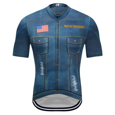 Mens Summer Short Sleeve MTB Bike Shirts Cycling Jersey Road Racing Top (2XL) Black
