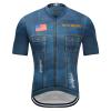 Mens Summer Short Sleeve MTB Bike Shirts Cycling Jersey Road Racing Top (2XL) Black view 1