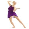 Zaldita Women's Lyrical Ballet Dance Dress Hollow Out Back Chiffon Asymmetric Skirted Leotard Dresses Purple X-Small view 2