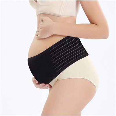Lumbar Support Belt Abdomen Belt,Pregnancy Support Belt for Pregnancy Breathable Belly Band That Provides Hip Pelvic Lumbar and Lower Back Pain Relief Back Braces (Color : Black, Size : Large)