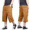 MAGNIVIT Mens Capri Long Twill Elastic Cargo Shorts Below Knee 3/4 Cargo Shorts Cotton Relaxed Fit Casual Multi-Pocket Yellow 32 view 3