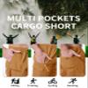 MAGNIVIT Mens Capri Long Twill Elastic Cargo Shorts Below Knee 3/4 Cargo Shorts Cotton Relaxed Fit Casual Multi-Pocket Yellow 32 view 4
