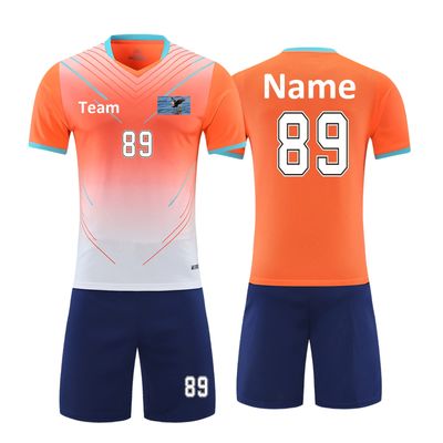 Custom Kids Aldult Soccer Jerseys Any Name Number Team Logo - Soccer Jerseys for Men Boys Womens Girls Personalized Soccer Uniform Set (Orange)