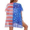 American Flag Kimono Cover Up Patriotic Shirt Blouse 4th of July Outfits Memorial Day United States Flag Top L view 3