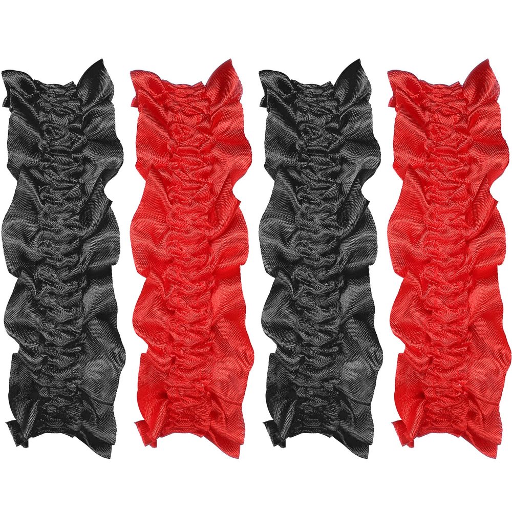 Tarpop 4 Pcs Roaring 20s Armband Sleeve Garters for Men 1920s Sleeve Shirt Costumes Accessories Anti Slip Arm Holder Garter Belt for 1920s Party, Black, Red