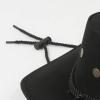 Aislor Classic Outback Cowboy Western Wool HatWide Brim Outdoor Fedora Hat with Belt Buckle Black One Size view 4