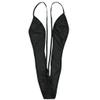 RUNQHUI Women's Mini Monokini Swimsuit Extreme Micro Bikini Thong One Piece Sling Shot Swimsuits Z1 Black One Size view 3