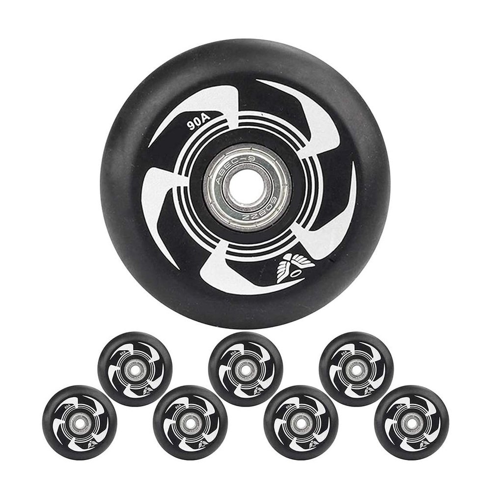 CYGG Inline Skates Wheels 90A,for Kids Aldult Inline Skates Replacement Roller Skating Wheelsfor 8 Pack with Bearings ABEC 7,72mm