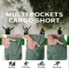 MAGNIVIT Mens Capri Long Twill Elastic Cargo Shorts Below Knee 3/4 Cargo Shorts Cotton Relaxed Fit Casual Multi-Pocket Green 30 view 4