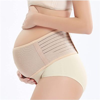 Lumbar Support Belt Abdomen Belt,Pregnancy Support Belt for Pregnancy Breathable Belly Band That Provides Hip Pelvic Lumbar and Lower Back Pain Relief Back Braces (Color : Beige, Size : Large)