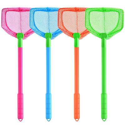 Coopay 4 Pieces Fishing Net Catching Bug Fish Butterfly Nets Beach Toys for Kids Outdoor Playing (Blue, Red, Orange, Green)