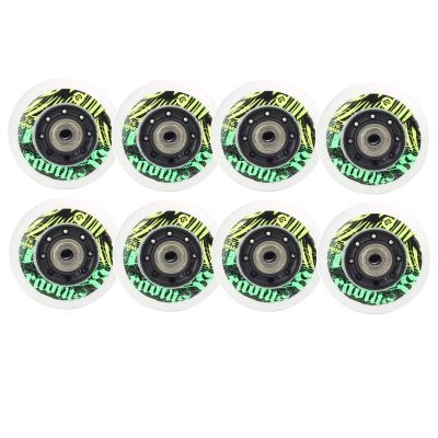 8 Pack 72mm/ 76 mm/80mm Replacement Roller Wheels for Inline Skates, 90A Inline Skate Wheel with Bearings ABEC 7,78 mm