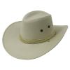 Aislor Classic Outback Cowboy Western Wool HatWide Brim Outdoor Fedora Hat with Belt Buckle Beige One Size view 1