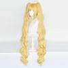 osseoca Angela Curly Double Ponytail Ahoge Synthetic Hair Anime Halloween Carnival Comic Exhibition Cosplay Hair Natural COS Ombre Wigs with Bangs (GLD) view 2