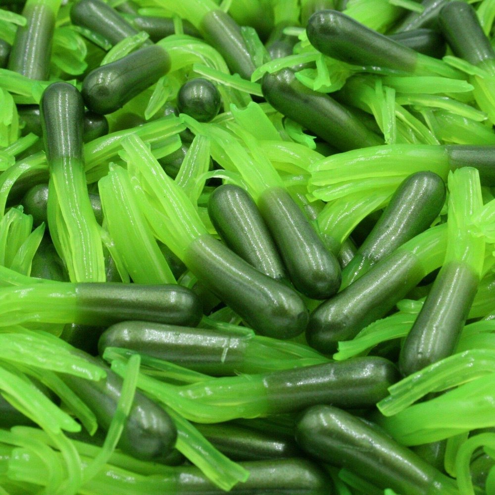 /N 100 pk 1.5" OD Green/Chartreuse Crappie Fishing Tube Jig Skirts Bluegill Perch