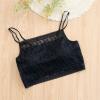 ANMUR Silk Bralette Bra for Women Thin Underwear Sexy Beauty Back Camisole Crop Tops Blouse with Removable Pads (Color : Black, Size : M/Medium) view 1