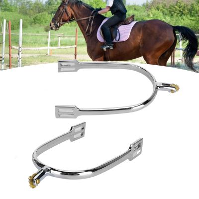 GOTOTOP Plated Spurs, Zinc Alloy Narrow Spur Plated Walking Horse Roping Spurs Women's British Spur for Equestrian Boots Men Women Horsemanship Lovers