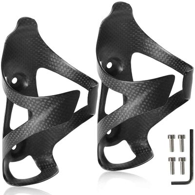Howeet 2PCS Ultra-Light Full Carbon Fiber Bicycle Bike Drink Water Bottle Cage Holder Brackets for Road Bike MTB Cycling (2 PCS Full Carbon Fiber)