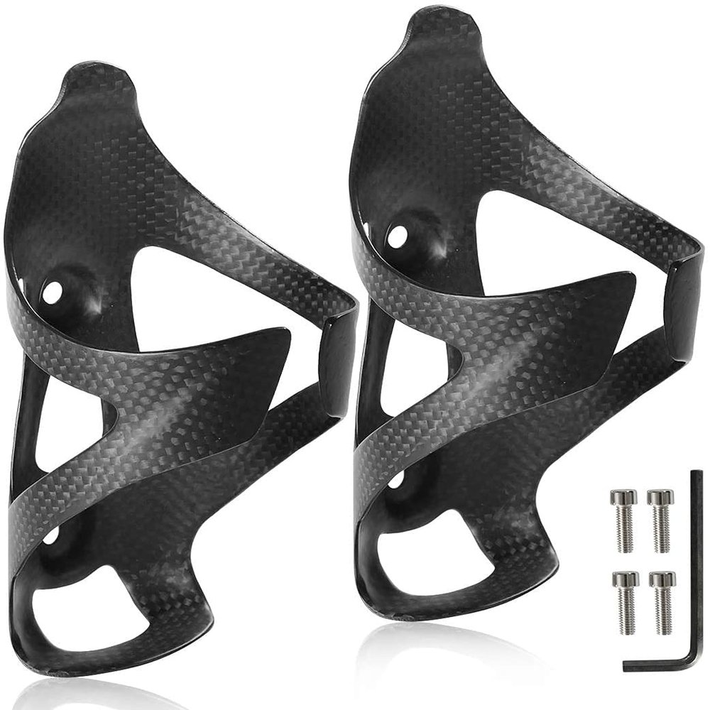Howeet 2PCS Ultra-Light Full Carbon Fiber Bicycle Bike Drink Water Bottle Cage Holder Brackets for Road Bike MTB Cycling (2 PCS Full Carbon Fiber)