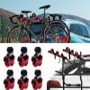 ASENDIWAY 6Pcs/Set Bike Rack Hitch Mount Bicycle Car Bike Rack Strap Replacement Cradles Cargo Carrier Spare Hooks with Rubber Straps 1-1/4"&2" Bike Rack PartsTruck Hitch Red&Black Tie-Down Straps view 1