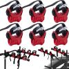 ASENDIWAY 6Pcs/Set Bike Rack Hitch Mount Bicycle Car Bike Rack Strap Replacement Cradles Cargo Carrier Spare Hooks with Rubber Straps 1-1/4"&2" Bike Rack PartsTruck Hitch Red&Black Tie-Down Straps view 2