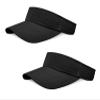 2 Pieces of Black Sun Visor Hats Adjustable Sport Visors Cap Visors for Women and Men (One Size)