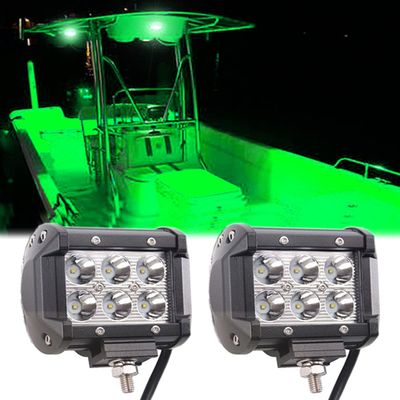 Shangyuan Pontoon Boat Docking Light - Marine LED Spreader & Navigation Lights, Green, 2pcs