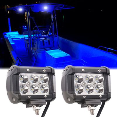Shangyuan Pontoon Boat Docking Light - Marine LED Spreader & Navigation Lights, Blue, 2pcs