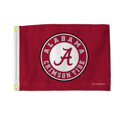 Alabama Crimson Tide Flag 12.5" x 18" Boat Flag Golf Cart Flag - Round Logo