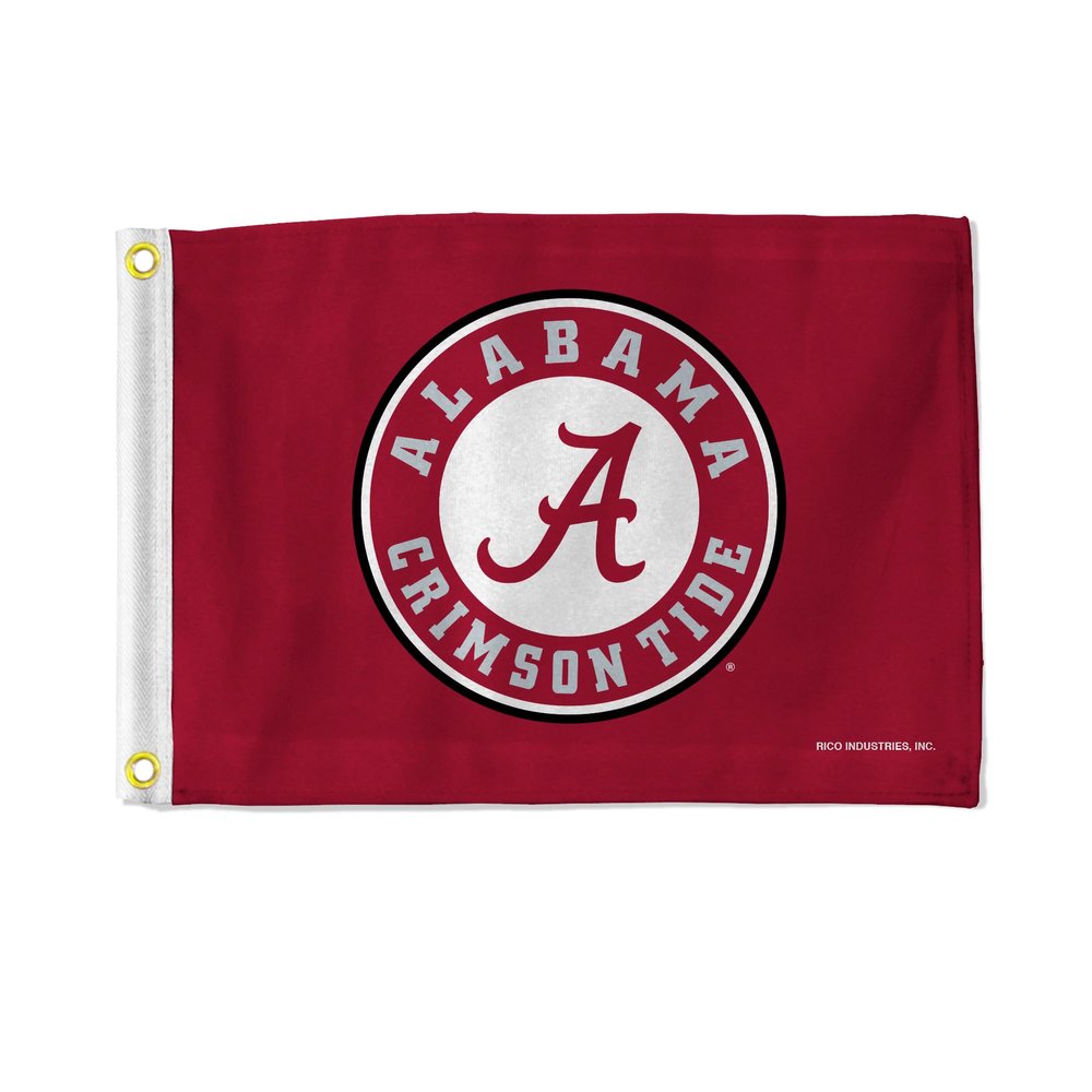 Alabama Crimson Tide Flag 12.5" x 18" Boat Flag Golf Cart Flag - Round Logo