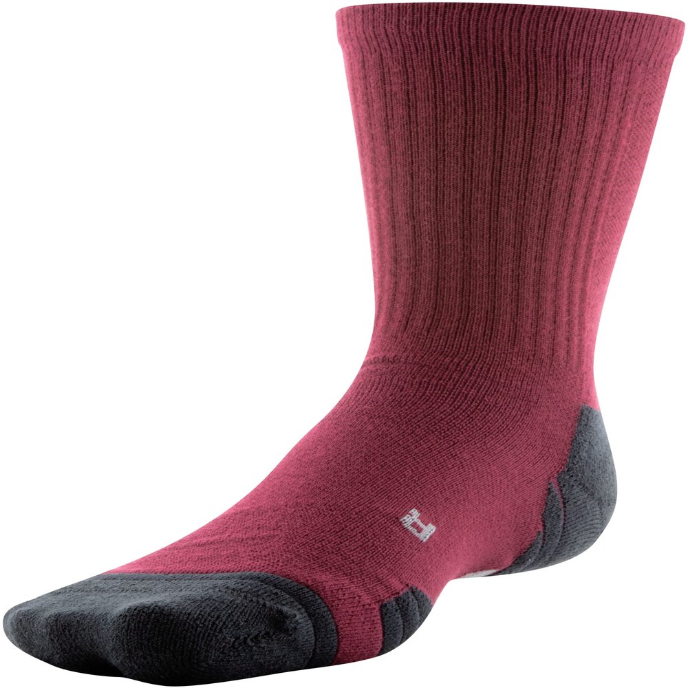 Under Armour Adult Team Crew Socks, 1-Pair, Cardinal/Black/White, X-Large