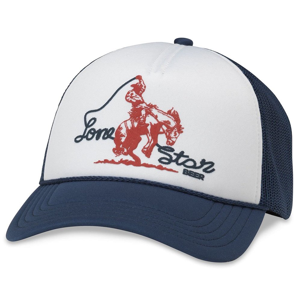 AMERICAN NEEDLE Texas Lone Star Beer Officially Licensed Foamy Valin Adjustable Baseball Hat (22008A-LSTAR-NVWH)