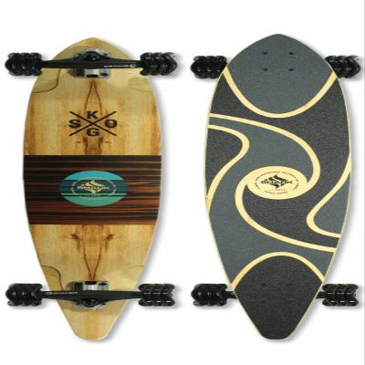 Shark Wheel Skogger (PinSkog) - 38" Pintail Long Board Complete with 72MM, 78A Black DNA Shark Wheels