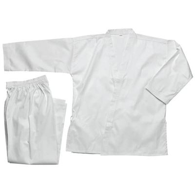 Ace Martial Arts Supply Middleweight 7 oz Student Karate Uniform, White, Black, Red, Blue (00, White)
