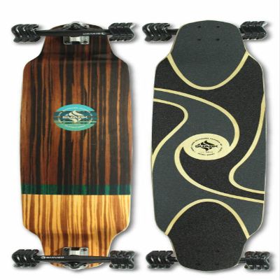 Shark Wheel Tiki - 39" Drop Down Longboard Complete with 72MM, 78A Black DNA Shark Wheels