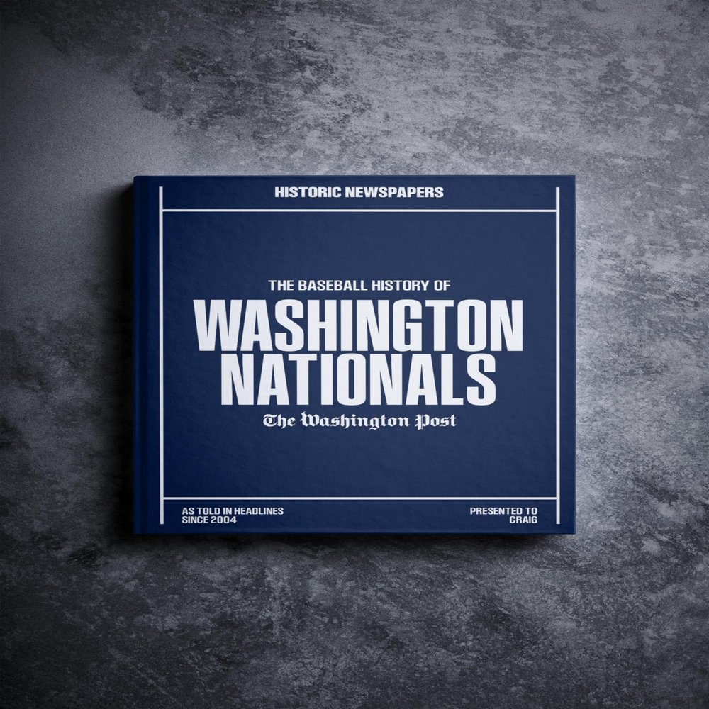 Signature gifts Washington Personalized Baseball History Book - DC Sports Fan Gift - A Major League History Told Through Archive Newspaper Coverage (Nationals)