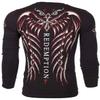 Archaic by Affliction Men's Thermal Shirt Spine Wings Black S view 1