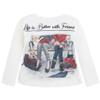 Mayoral Chic Little Girls Novelty Print Long Sleeve Knit Shirts, Life is Better with Friends, Cream, 4 view 1