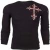 Archaic by Affliction Men's Thermal Shirt Spine Wings Black XL view 3