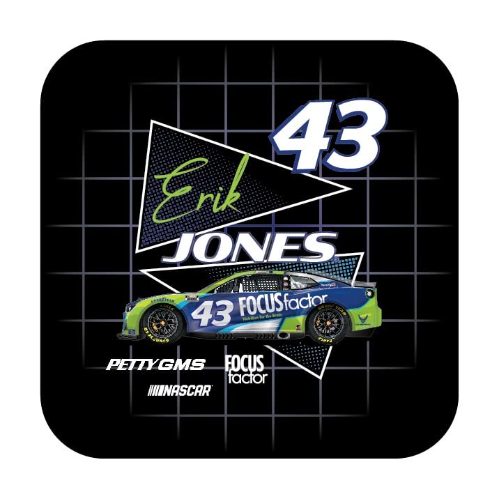 R and R Imports Nascar #43 Erik Jones 4-Inch Vinyl Decal Sticker Retro Design