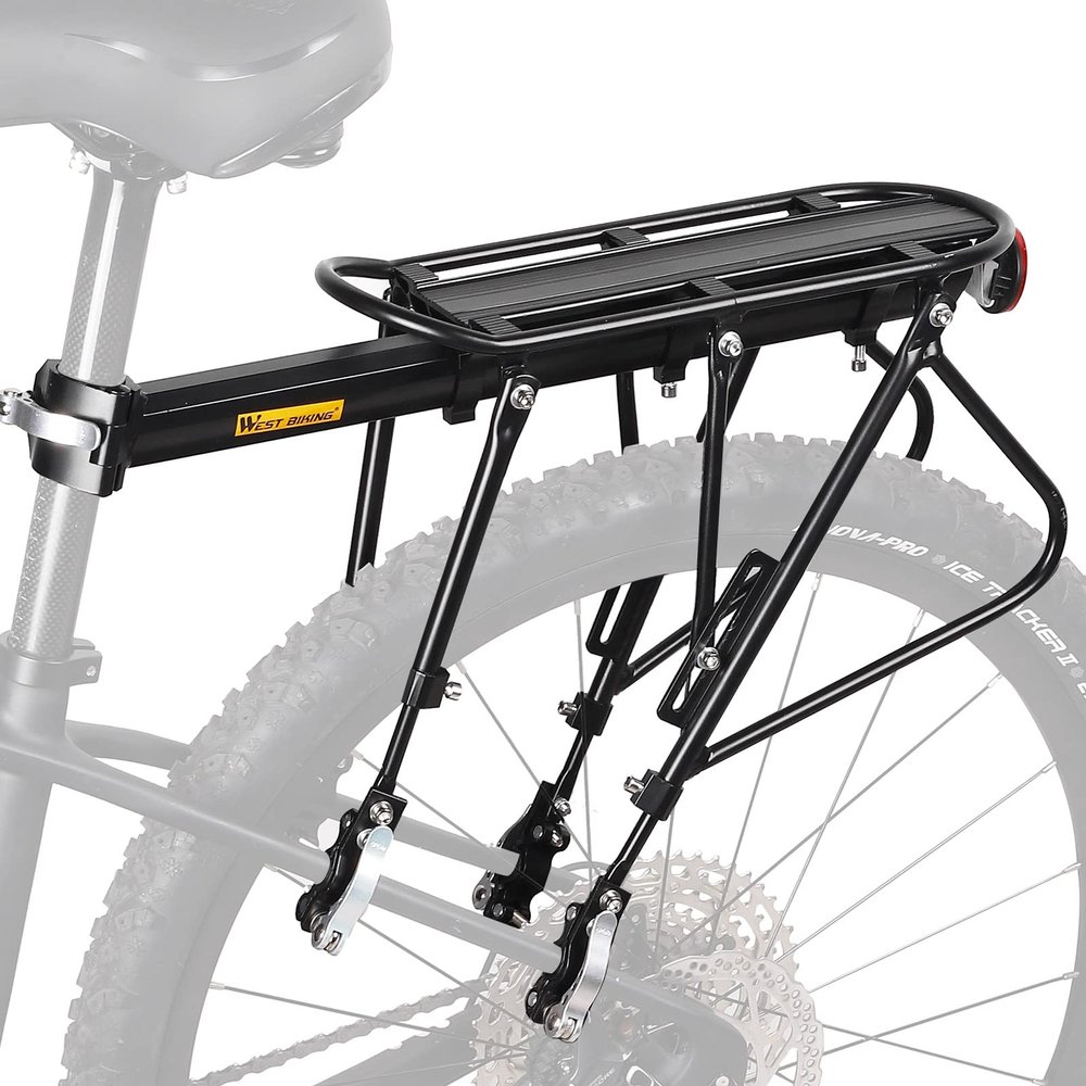 HONGYEA Bike Cargo Rack 220 Lbs Load Bike Rack Full Quick Release Universal Adjustable, Aluminum Alloy Waterproof Bike Luggage Rear Rack, Bicycle Rear Rack for MTB, Ebikes, Road Bike