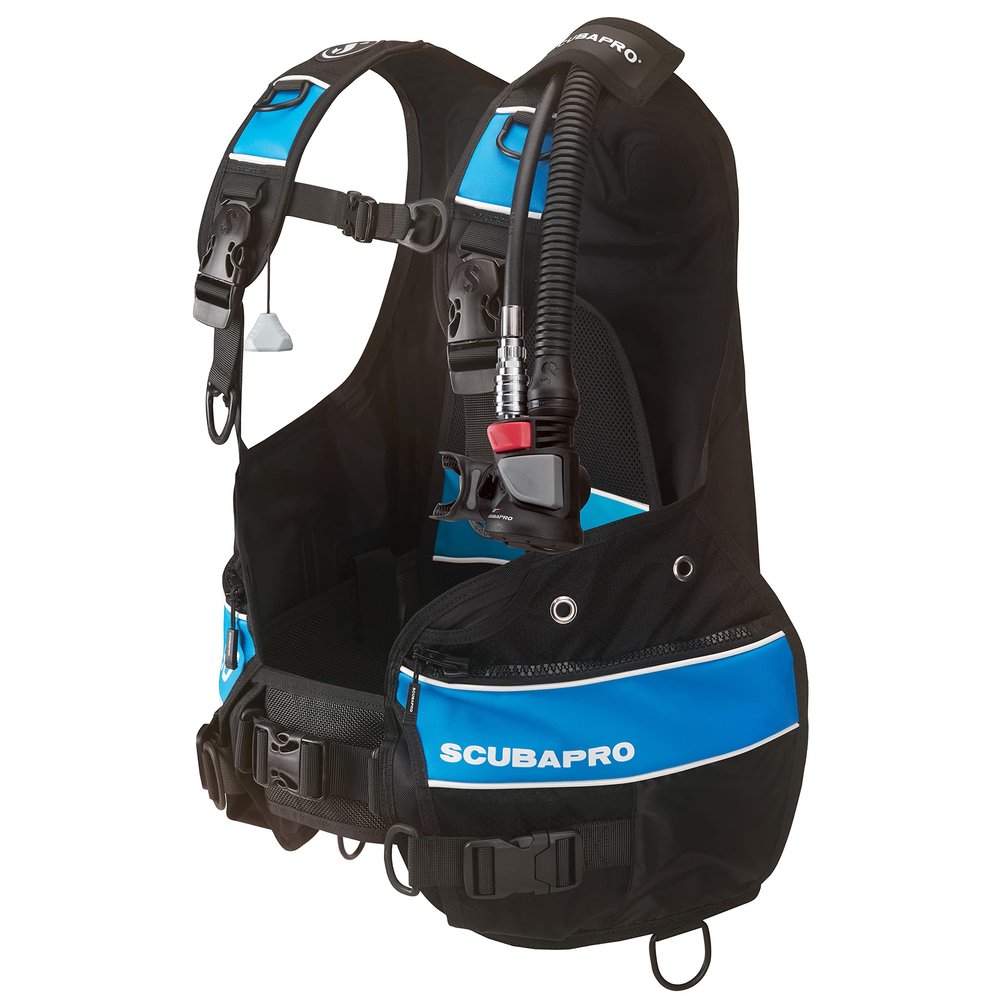 SCUBAPRO Go Front Adjustable Scuba Diving BCD, Quick Cinch, with Air2 Inflator Regulator for Travel Diving, L