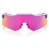 100% Speedcraft XS Sport Performance Cycling Sunglasses (Polished Translucent Grey - Purple Multilayer Mirror Lens) view 2