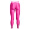 Under Armour Girls' HeatGear Armour Full Length Legging, (652) Rebel Pink / / White, Youth Large view 2