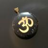 Shungite Om Symbol Orgone Pendant Necklace, 2 Inch Diameter, Aquarius Gemstone, Root & Crown Chakra view 3