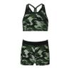 Daenrui Kids Girls 2 Piece Gymnastics Dance Sports Outfits Racer Back Crop Top with Booty Shorts Swimsuit Camo Green#2 6 Years view 1